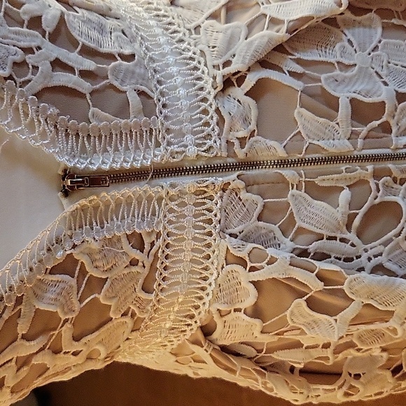 Formal dress beige and tan or off white - Picture 6 of 7